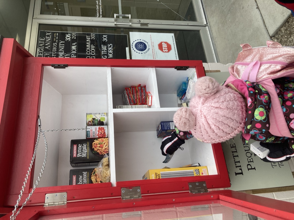 Children participating in community service